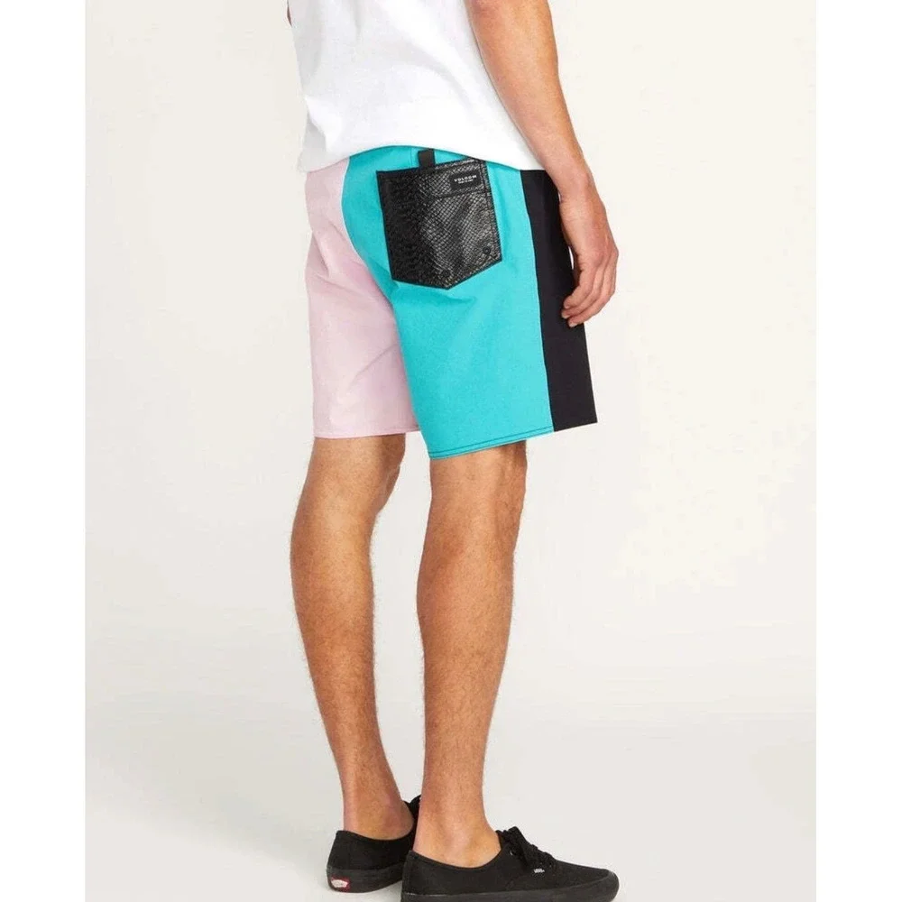 NWT Volcom Entertainment‎ Liberators Board Shorts Dawn Yellow Sz 33